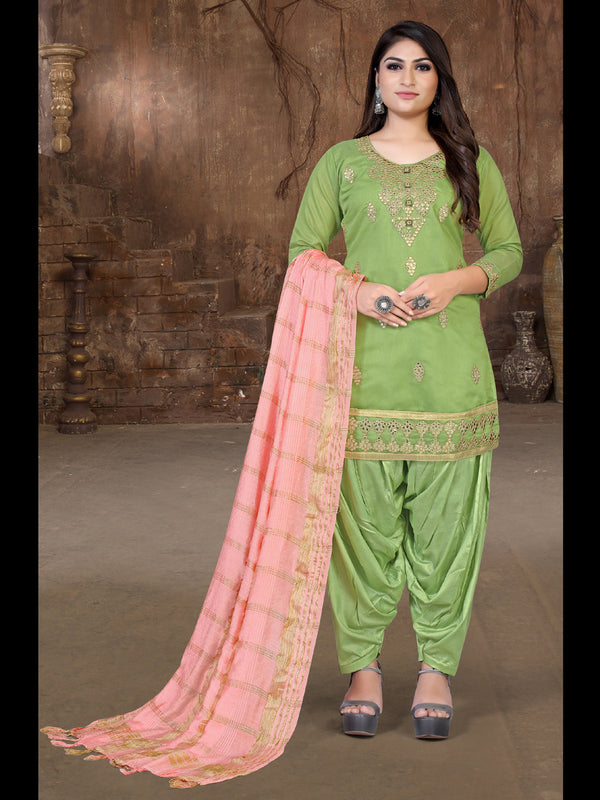 Pista Model Chanderi Patiyala Dress 193863