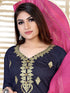Navy Blue Model Chanderi Patiyala Dress 193866 Back View