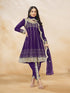 Purple Heavy Art Silk Patiyala Dress 193969 Back View