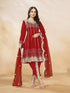 Red Heavy Art Silk Patiyala Dress 193971 Closure View