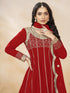 Red Heavy Art Silk Patiyala Dress 193971 Salwar Kameez