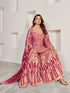 Rani Pink Premium Chiffon Sharara Suit 194016 Closure View