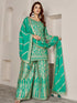 Sea Green Premium Chiffon Sharara Suit 194018 Closure View