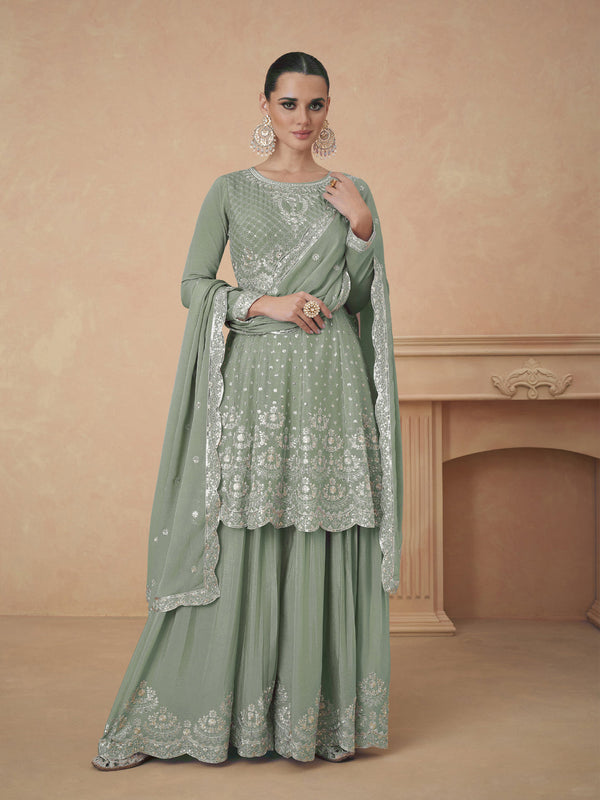 Pista Heavy Chinon Sharara Suit 194126