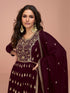 Maroon Vichitra Silk Sharara Suit 194236 Closure View
