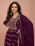 Purple Vichitra Silk Sharara Suit 194237 Closure View