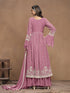 Pink Faux Georgette Sharara Suit 194255 Closure View