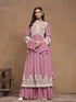 Pink Faux Georgette Sharara Suit 194255