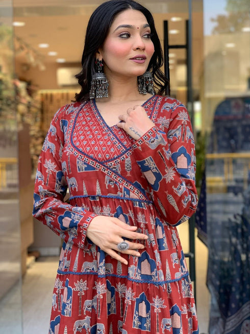 Multi Muslin Anarkali Suit 194907 Back View