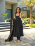 Black Roman Silk Anarkali Suit 194908 Closure View