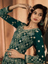 Green Heavy Georgette Anarkali Dress 195174 Closure View