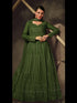 Mehendi Green Heavy Georgette Anarkali Dress 195185