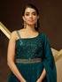 Teal Heavy Georgette Anarkali Dress 195193 Closure View