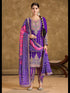 Purple Premium Fiber Chinnon Patiyala Dress 195198