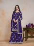 Purple Chinon Sharara Suit 195217 Closure View