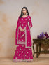 Rani Pink Chinon Sharara Suit 195219 Closure View