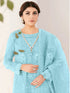 Sky Blue Heavy Organza Sharara Suit 195676 Closure View