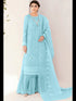 Sky Blue Heavy Organza Sharara Suit 195676