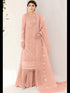 Peach Heavy Organza Sharara Suit 195678