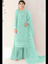 Mint Heavy Organza Sharara Suit 195679