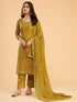 Mustard Georgette Pant Suit 199468 Closure View