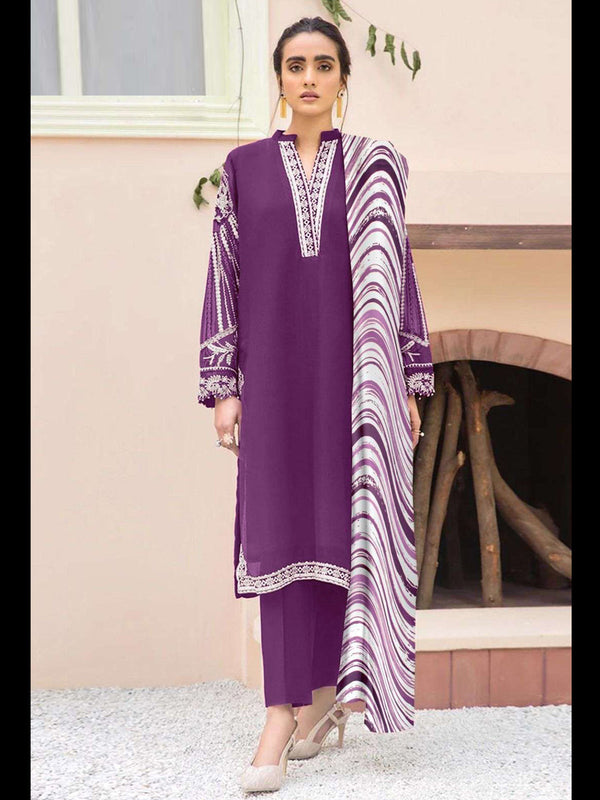 Purple Georgette Pant Suit 199567