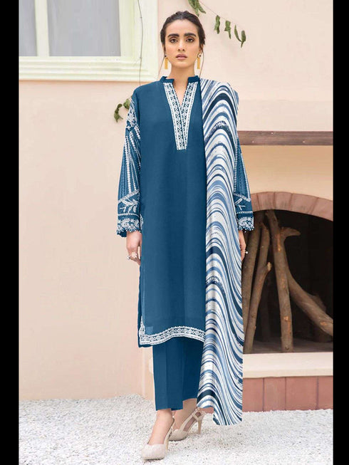 Teal Georgette Pant Suit 199568