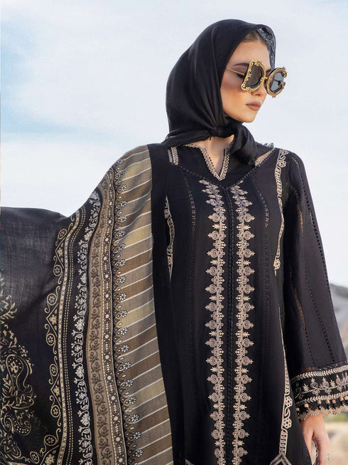 Black Rayon Pant Suit 199573 Closure View