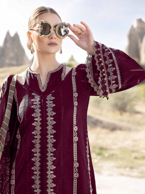 Burgundy Rayon Pant Suit 199574 Back View