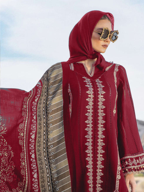 Red Rayon Pant Suit 199575 Closure View