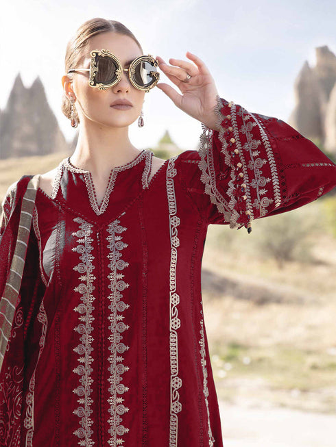 Red Rayon Pant Suit 199575 Back View