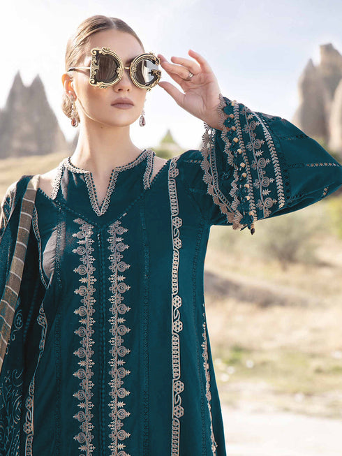 Teal Rayon Pant Suit 199576 Back View