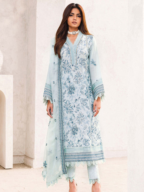 Sky Blue Heavy Cotton Pant Suit 199582