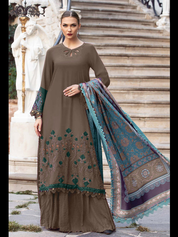 Brown Rayon Palazzo Suit 199769