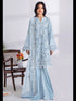 Sky Blue Heavy Cotton Palazzo Suit 199775