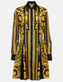 Designer Party Wear Readymade One Piece Gold Fluid Crepe Silk Suit Back View