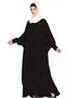 Trendy Front open and cuff with self button butterfly Kaftan In The Shade of Black