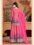 Pink Sharara style Suit Readymade Designer Salwar Suit Salwar Kameez in Jari Sequence,Mirror Embroidery With Digital Work Closure View