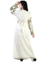Modern White Georgette Hand Peral Embroidery Kaftan