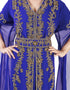 Trendy Blue Georgette Pearl Embroidery Kaftan