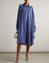Blue Heavy Organza Silk Maxi Dress Closure View
