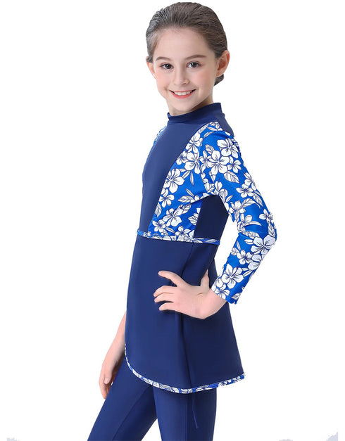 Modest Aquatic Charm: 3-Piece Islamic Swimwear Set for Girls – Elevate Beach Adventures with Kid's Burkini, Swim Caps, and Modest Swim Suits"