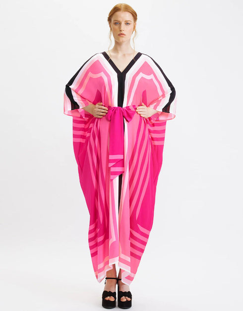 Pink Soft Silk Crepe Maxi Dress Closure View