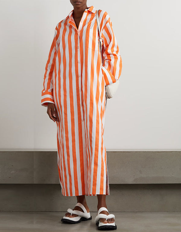 Designer Party Wear Maxi Dress Orange Rayon Blend Maxi Dress Front View