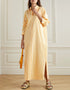 Designer Party Wear Maxi Dress Yellow Rayon Blend Maxi Dress Front View