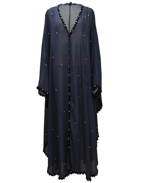 Layering Perfection: Detachable Lace Abaya Cardigan