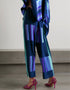 Designer Readymade Co-Ord Sets With Pockets Dusk Blue Soft Silk Crepe Pant Suit Back View