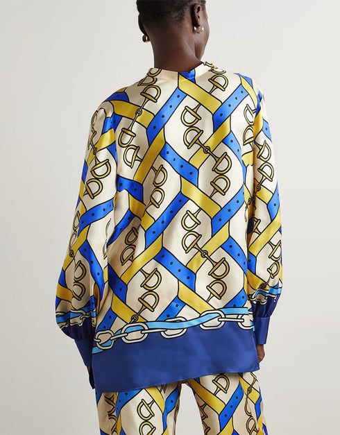 Designer Readymade Co-Ord Sets With Belt And Pockets Pale Silver Soft Satin Silk Pant Suit Close-up View