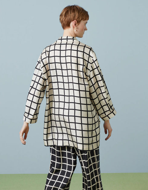 Designer Readymade Co-Ord Sets 3 Pockets With Lace Finished Borders Pastel Grey Premium Volvo Silk Pant Suit Back View