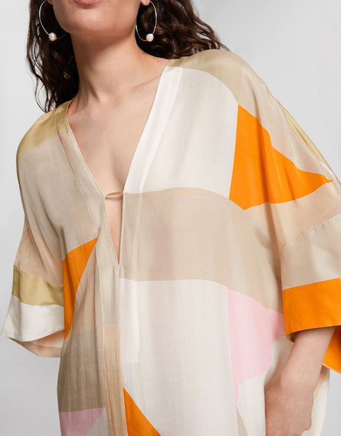 Cream Soft Silk Crepe Maxi Dress